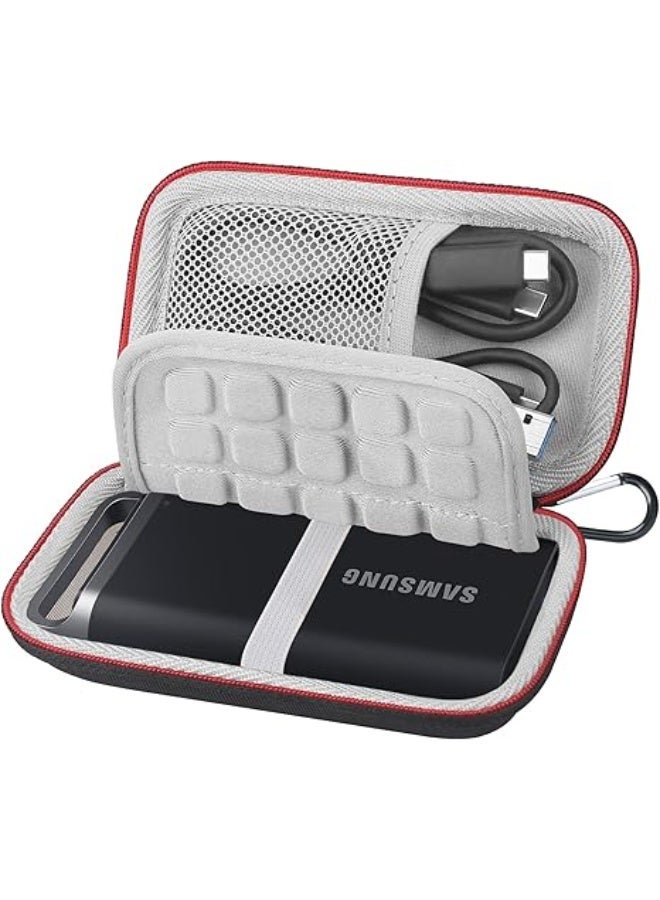 Lacdo Hard Carrying Case for Samsung T5 EVO Portable SSD 2TB 4TB 8TB USB 3.2 Gen 1 External Solid State Drive Hard EVA Shockproof Water-Resistant Protective Storage Travel Bag, Black - Image 1
